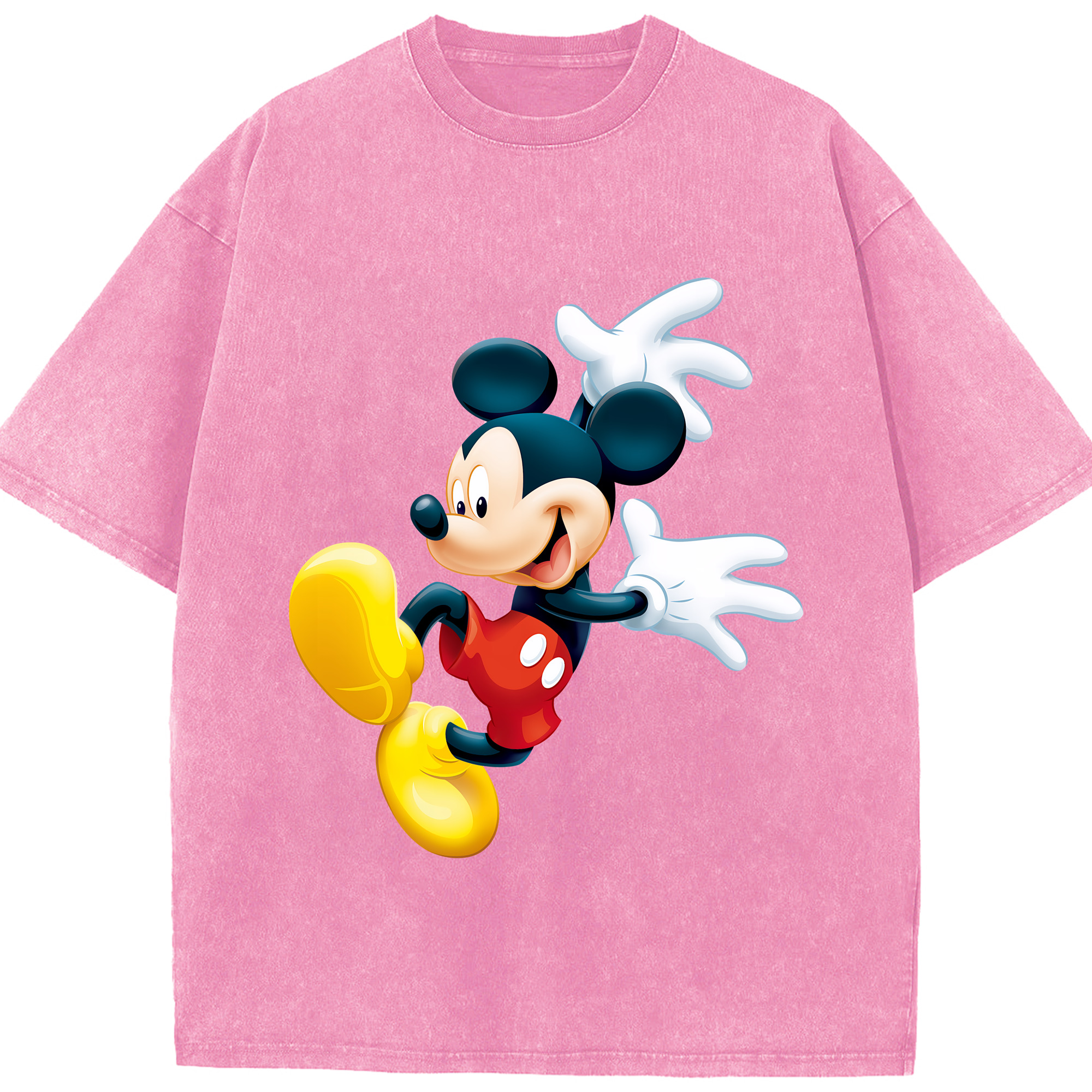 （画像用） ミッキーマウス Mickey Mouse 綿100% ヴィンテージ風 半袖Tシャツ（フロントプリント）